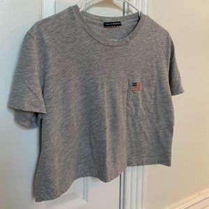 brandy melville cropped flag shirt